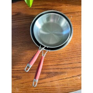 NapaStyle 18/10 Stainless Steel Copper Bottom Skillet Set 8" and 10" Frying Pans